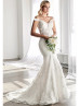 Ivory Floral 3D Lace Beaded Mermaid Wedding Dress